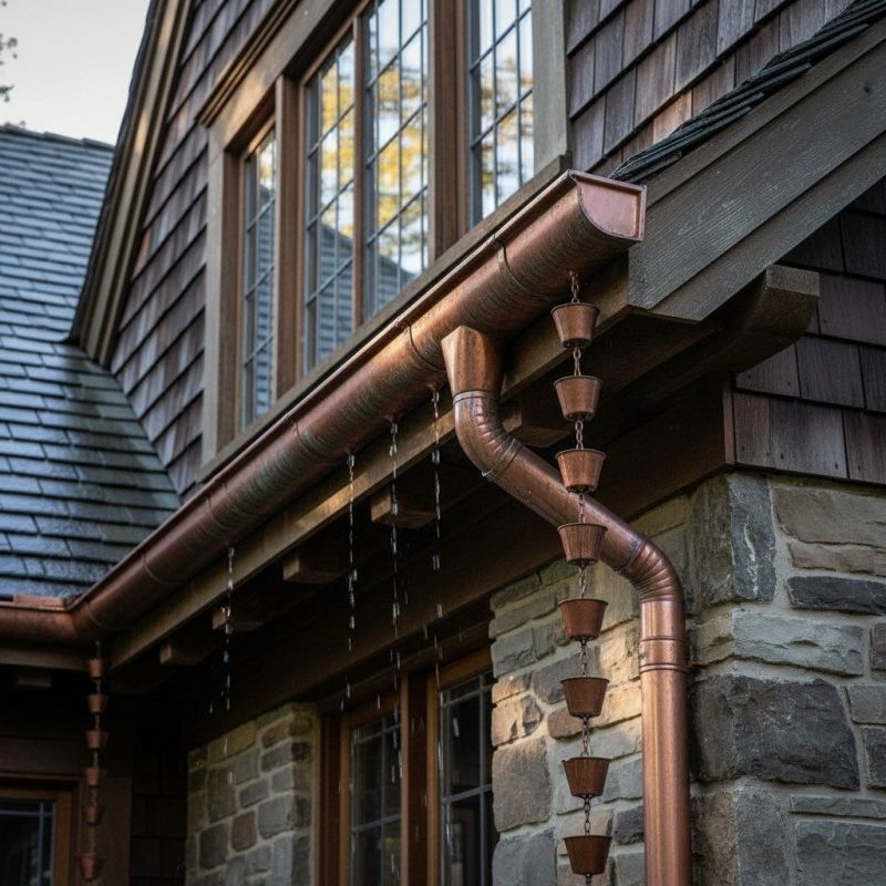 Copper Downspout Installation in Clarksville, TN